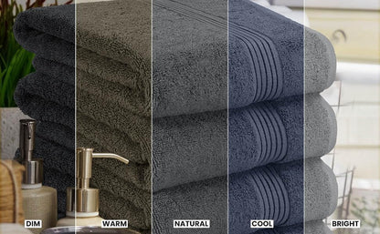 utopia towels 4 pack bath towels set, 27, side view