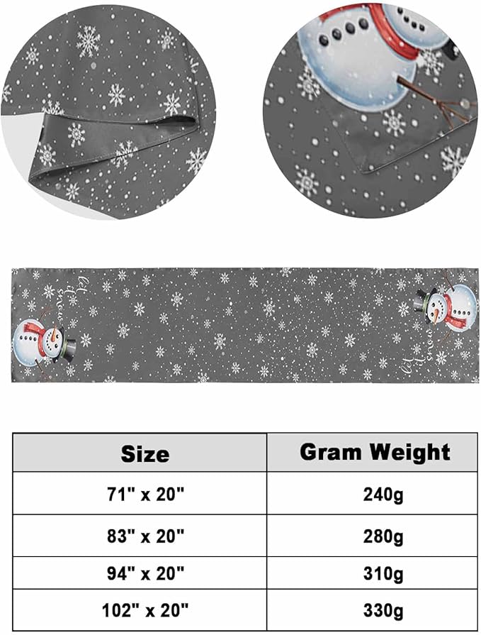 Christmas Snowman Winter Snowflakes Bed Runners - Image 6