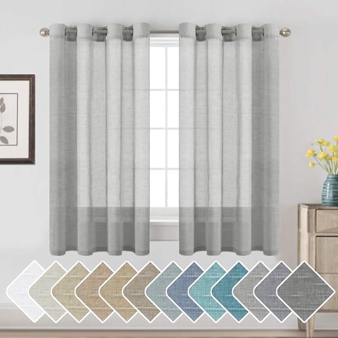 H.VERSAILTEX Linen Curtains Flax Linen Blended Curtain Panels by HVERSAILTEX