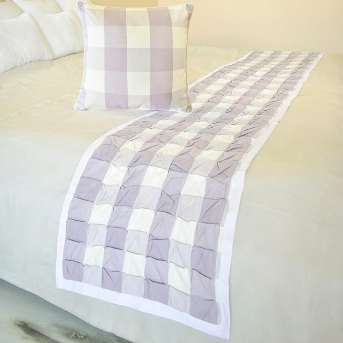 The HomeCentric King/Queen/Twin Lavender Decorative Bed Runner King 90"x18" Bed by TheHomeCentric