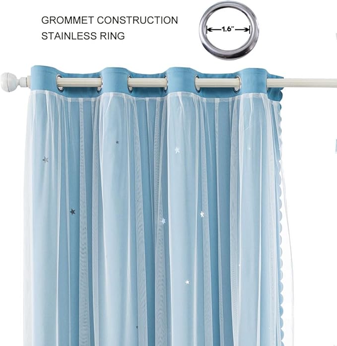 FANLI 2 Panels Star Blackout Curtains - Image 2