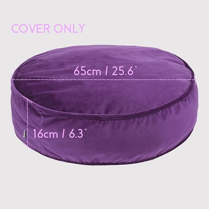 Round Floor Pillow Cover Velvet Throw Seating Pouf Yoga Meditation Cushion - Image 3