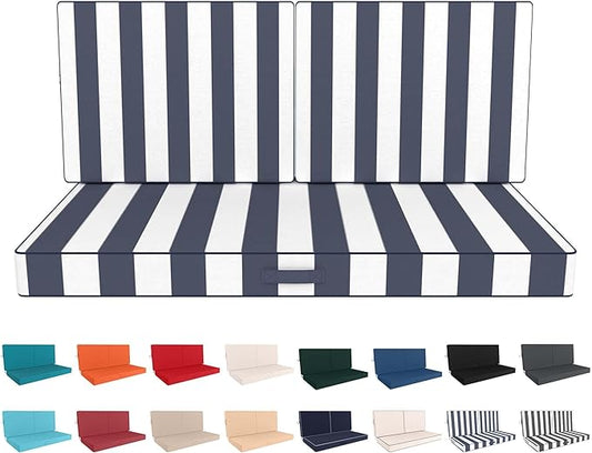 Outdoor Loveseat Cushion Set 46 x 26 Inch, Waterproof & Fade-Resistant Deep by Vulacko