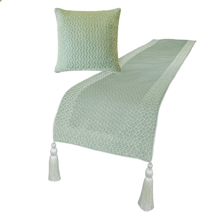 The HomeCentric King/Queen/Twin Blue Designer Queen 74"x18" Bed Runner - Image 4