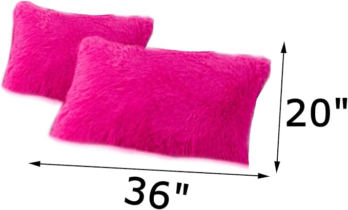 MorroMorn Decorative Pillows Covers, 2 Packs Faux Fur Pillow Cases, Luxury - Image 2