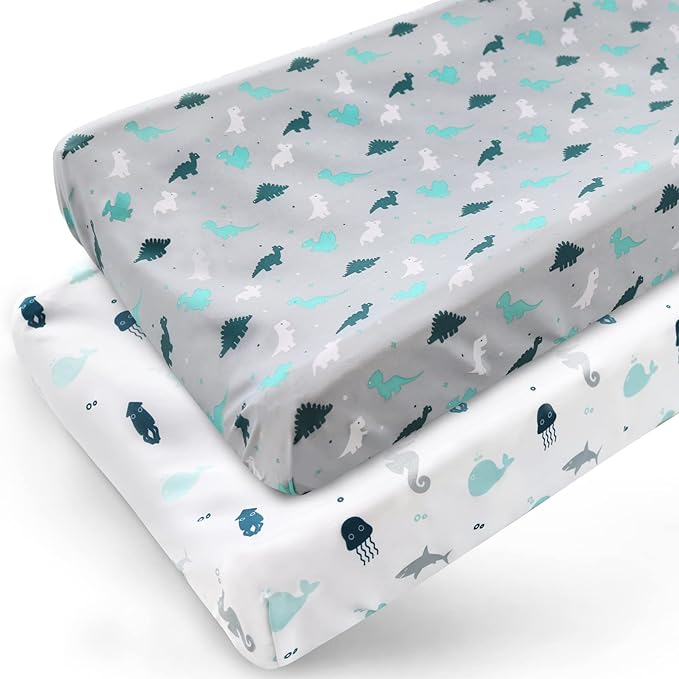 Changing Pad Cover for Boys Girls 2 Pack, Comfy & Breathable Changing Table by SpringspiritBedding