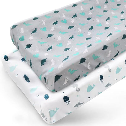 Changing Pad Cover for Boys Girls 2 Pack, Comfy & Breathable Changing Table by SpringspiritBedding
