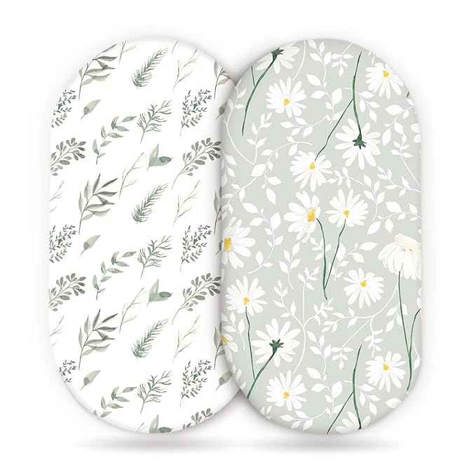 GRSSDER Stretchy Ultra Soft Fitted Bassinet Sheet Set 2 Pack, Universal Fit by BUYNOW