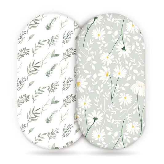 GRSSDER Stretchy Ultra Soft Fitted Bassinet Sheet Set 2 Pack, Universal Fit by BUYNOW