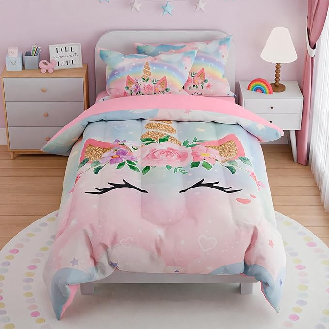 SANDJEST Unicorns Bedding Set for Girls Kids Teen Tween, Ultra Soft Microfiber by SANDJEST