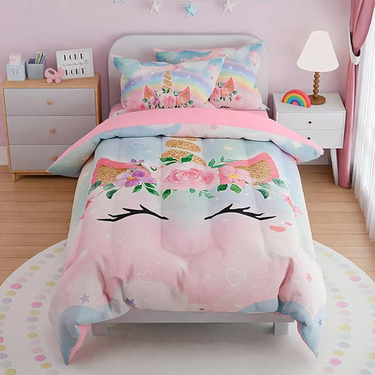 SANDJEST Unicorns Bedding Set for Girls Kids Teen Tween, Ultra Soft Microfiber by SANDJEST