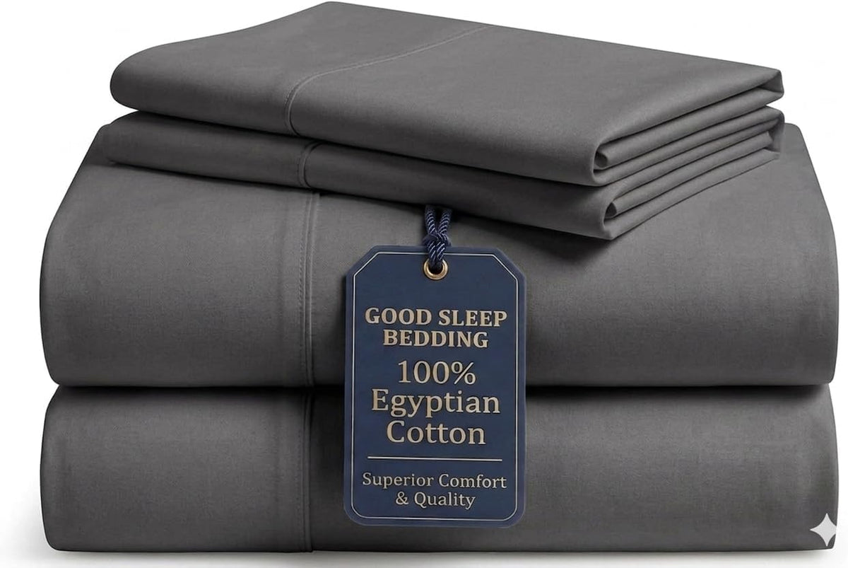100% egyptian cotton sheets queen size, 4 piece, main product view