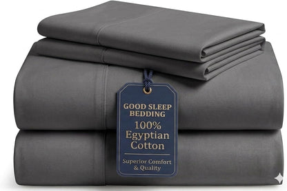 100% egyptian cotton sheets queen size, 4 piece, main product view