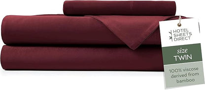 Hotel Sheets Direct 3 Piece Bed Sheet Set Twin Size, 100% Viscose Derived from by HOTELSHEETSDIRECT