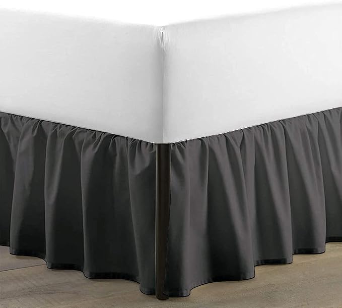 SKY BEDDINGS - King Size Ruffled Bed Skirt - 14 Inch Drop Dust Ruffle Bed Skirt by SKYBEDDINGS