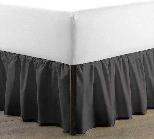 SKY BEDDINGS - King Size Ruffled Bed Skirt - 14 Inch Drop Dust Ruffle Bed Skirt by SKYBEDDINGS