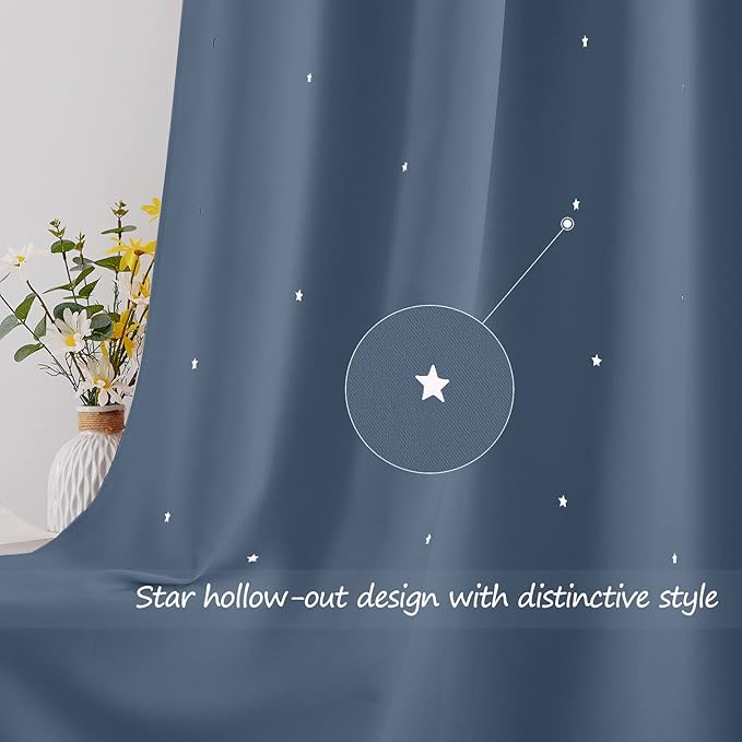 NICETOWN Stone Blue Nursery Curtains - Image 3