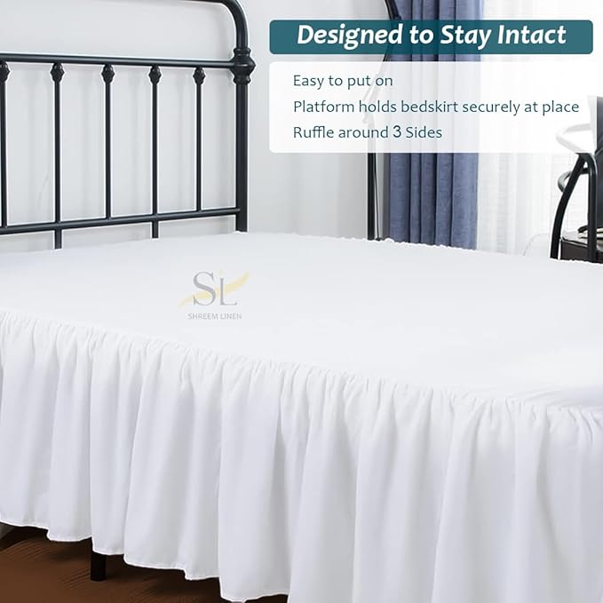 Shreem Linen Ruffled Bed Skirt - Image 7