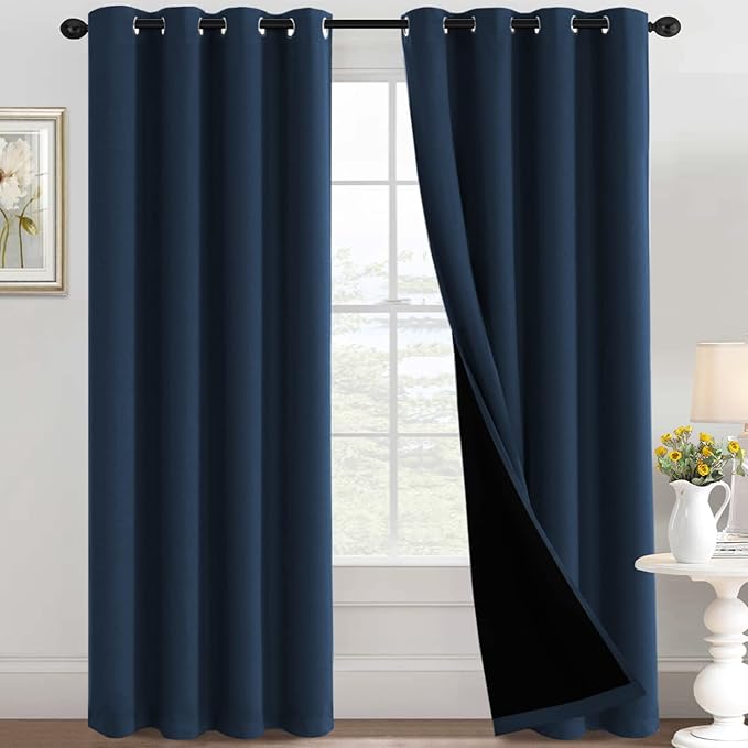 100% Blackout Curtains Thermal Insulated Full Blackout Curtains by HVERSAILTEX