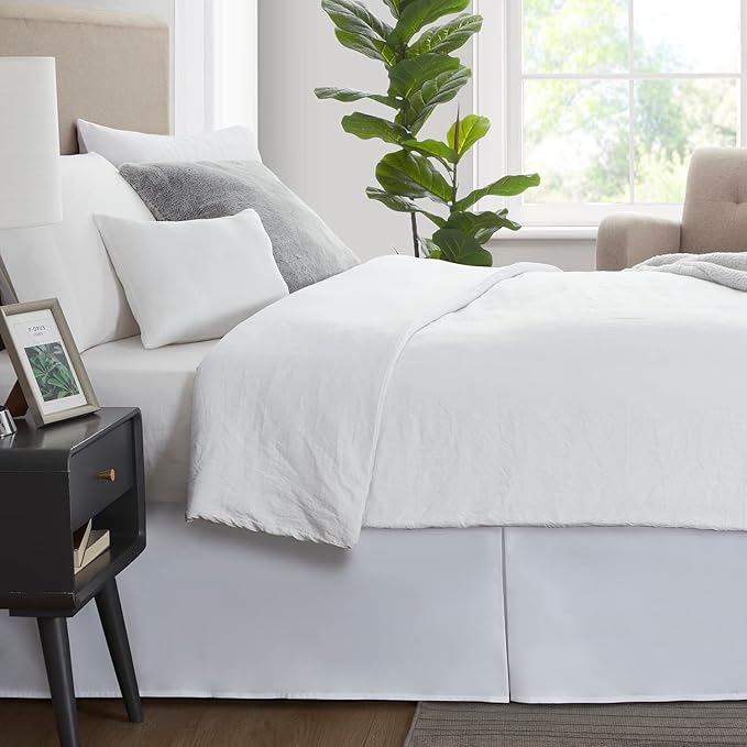 Nestl White Bed Skirt King Size - Image 3