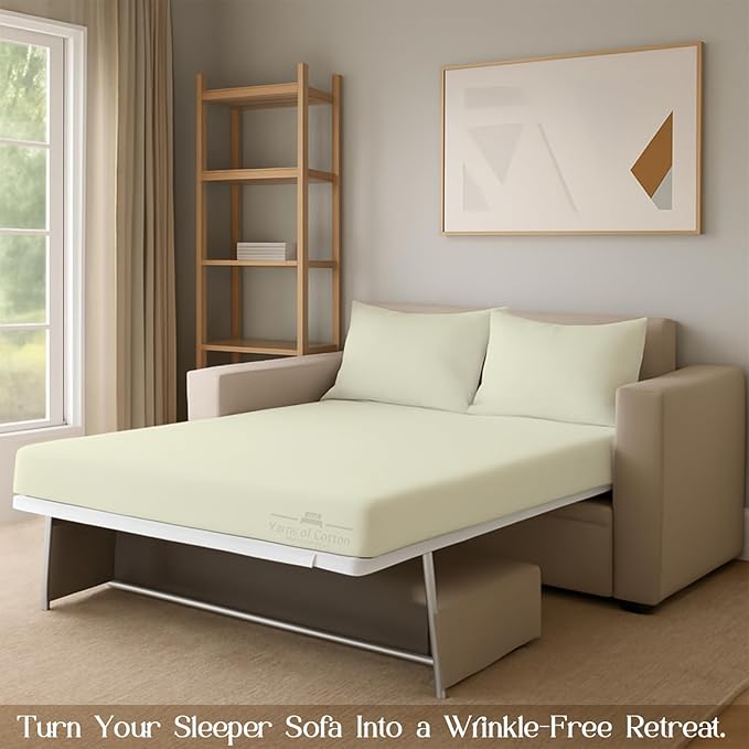 Sleeper Sofa 4 Piece Bed Sheet Set Premium Quality 100% Cotton 500 Thread Count - Image 7