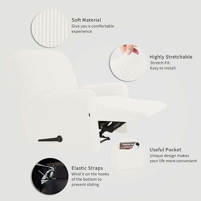 Easy-Going Recliner Stretch Sofa Slipcover Sofa Cover 4-Pieces Furniture - Image 4