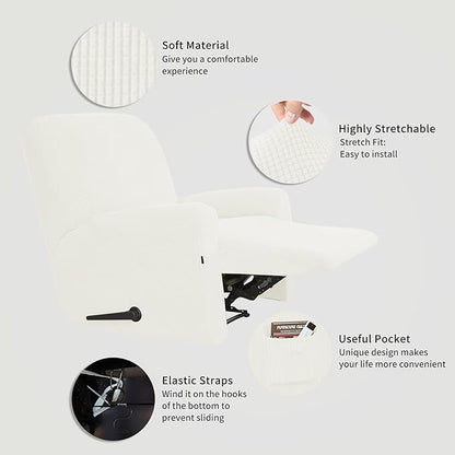 Easy-Going 4 Pieces Oversized Recliner Stretch Sofa Slipcover Sofa Cover - Image 5