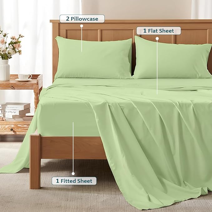 Sleeper Sofa Bed Sheet Set – Full Size, 100% Cotton, 338 Thread Count – 4-Piece - Image 5
