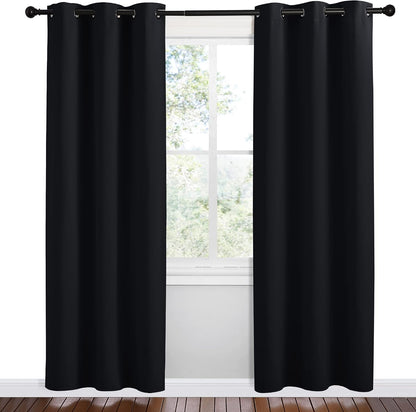 nicetown bathroom blackout thermal curtains, 2 panels, 42 shown in use