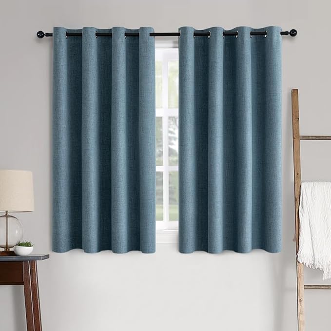 MIULEE Linen Texture Curtains for Bedroom Solid 100% Blackout Thermal Insulated by MIULEE