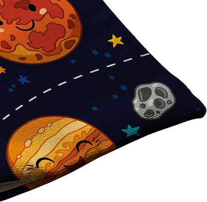 Solekla Throw Pillow Cover Cute Outer Space Planets and Star Cluster Solar - Image 5