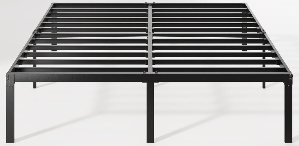 Allewie Full Size Bed Frame, 14 inch Metal Beds with Storage Space, Black