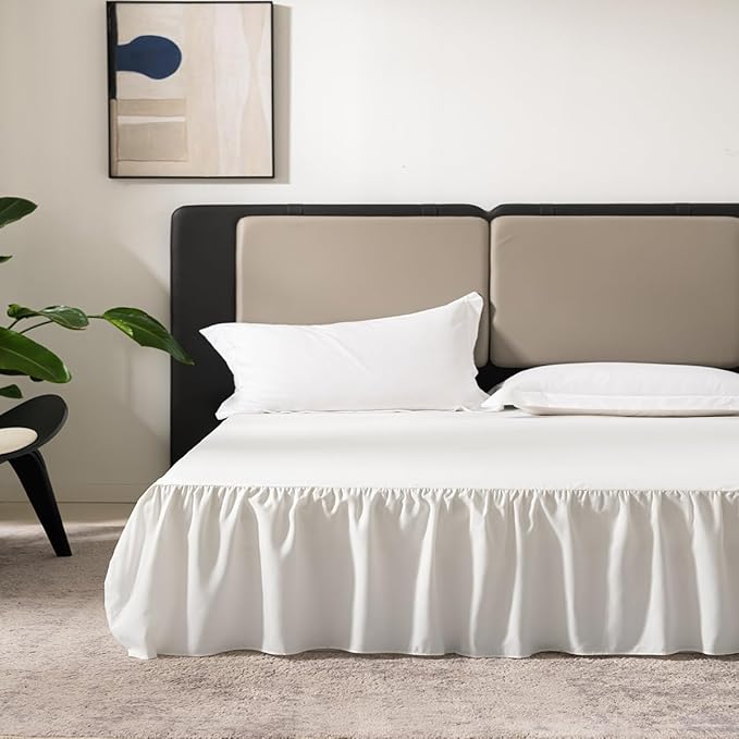 TSUTOMI Bed Skirt Twin Size Ruffled Bed Skirt - Image 2