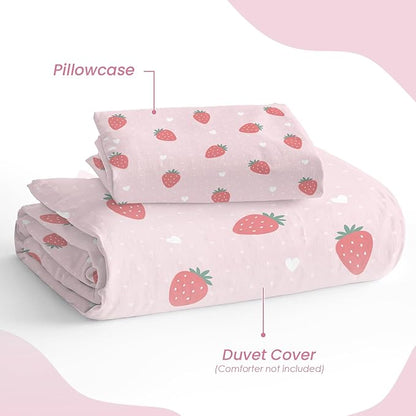 SANDJEST Strawberry Duvet Cover Sets Twin Size - Image 4