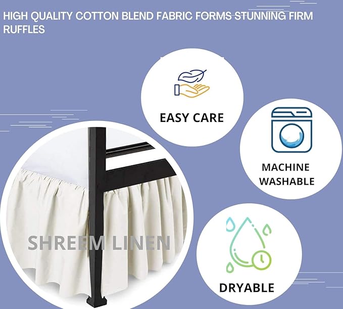Shreem Linen Ruffled Bed Skirt - Image 5