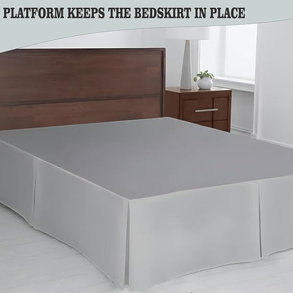 Pleated Bed Skirt King Size, Split Corners, Wrinkle-Resistant Microfiber - Image 3
