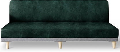 molasofa Leather Like Stretch Futon Slipcover Armless Futon Bed Sofa Cover by Molasofa