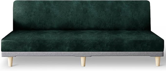 molasofa Leather Like Stretch Futon Slipcover Armless Futon Bed Sofa Cover by Molasofa