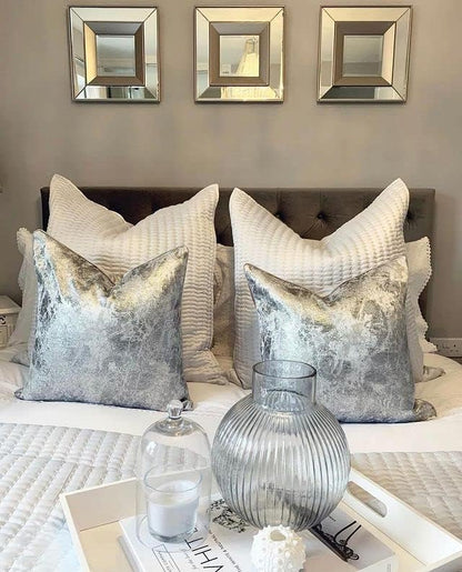 THE-TINOART Platinum Silver Metallic Pillow Case 24x24 - Image 8