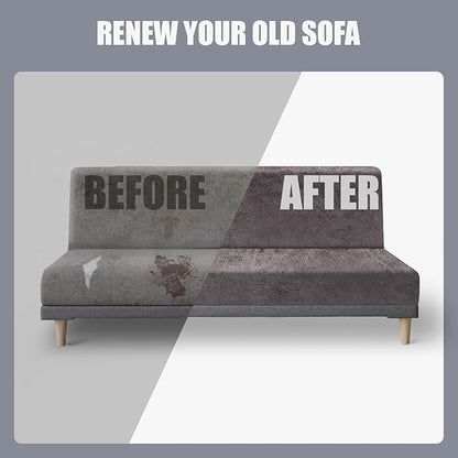 molasofa Leather Like Stretch Futon Slipcover Armless Futon Bed Sofa Cover - Image 6