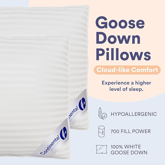 Continental Bedding | Serenity Goose Down Pillow | 700 Fill Power Hungarian - Image 4