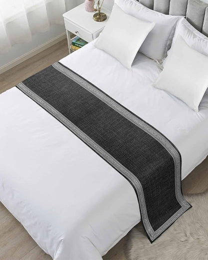 Greece Key Design Black White Bed Runners by ZFUNCING