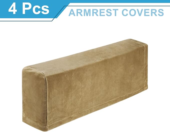 uxcell 4Pcs Stretch Armrest Covers, Polyester Soft Armchair Slipcovers Couch - Image 3