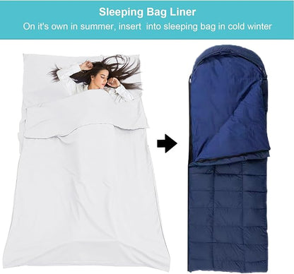 Sleeping Bag Liner, Travel Sheet & Adult Sleep Sack, Camping Sheets Travel - Image 2