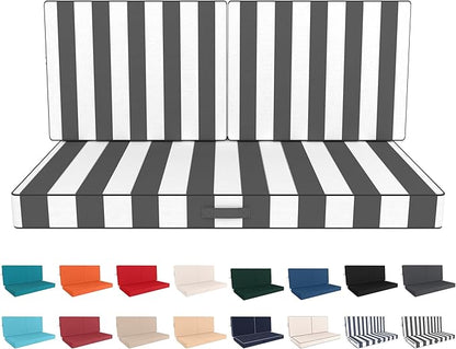 Outdoor Loveseat Cushion Set 46 x 26 Inch, Waterproof & Fade-Resistant Deep by Vulacko
