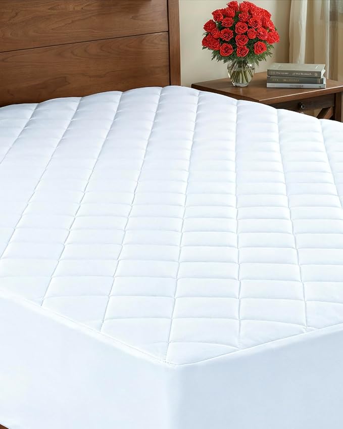 Quilted Fitted Mattress Pad Twin XL Size by CGKUnlimited