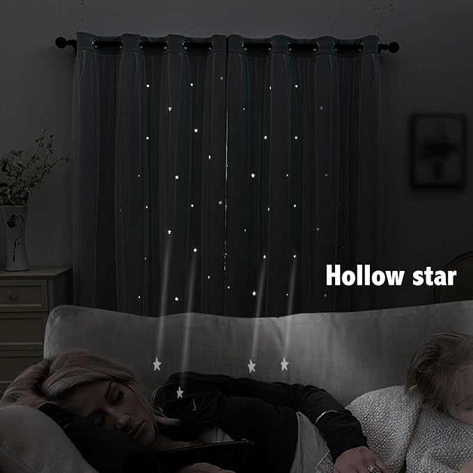 indistar Star Cutout Kids Window Blackout Curtains - Image 3