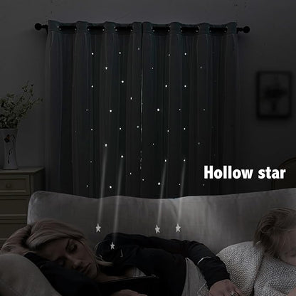 indistar Star Cutout Kids Window Blackout Curtains - Image 3