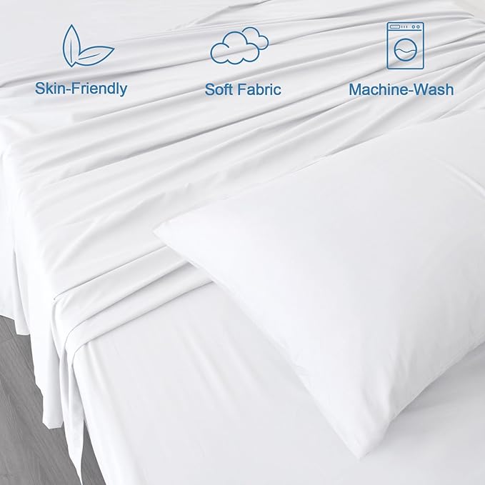 SPRINGSPIRIT Twin Sheets Set, 4 Piece Bed Sheets Set Deep Pockets, Super Soft - Image 2