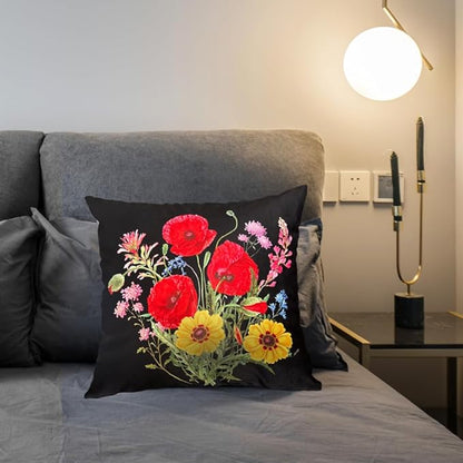 Elegant Velvet Floral Throw Pillow Cover Double Sides Handmake Flower - Image 9